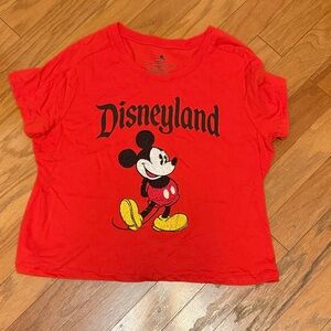 Glitter Disney Red Disneyland Mickey Mouse Tee